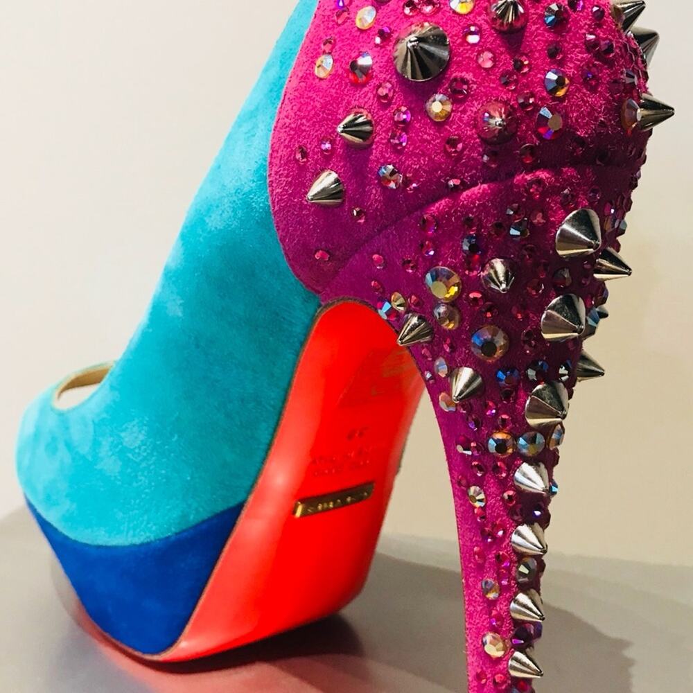 GreyMer Colorblock peeptoe pump Swarovski Crystals - Picture 5 of 7